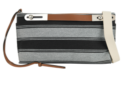 Missy 2-Way Clutch, Leather/Canvas, Brown/Blue, MIS, S/DB, 3*